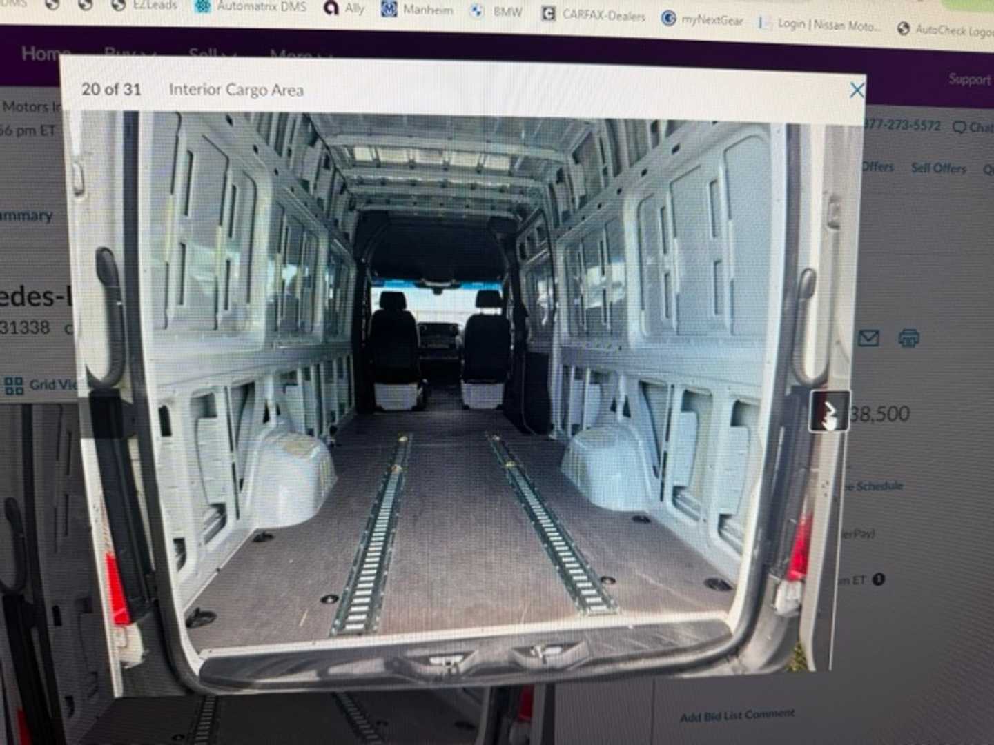 Vehicle interior view